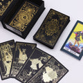 Coffret de Tarot Doré avec Livre - Boîte Cadeau