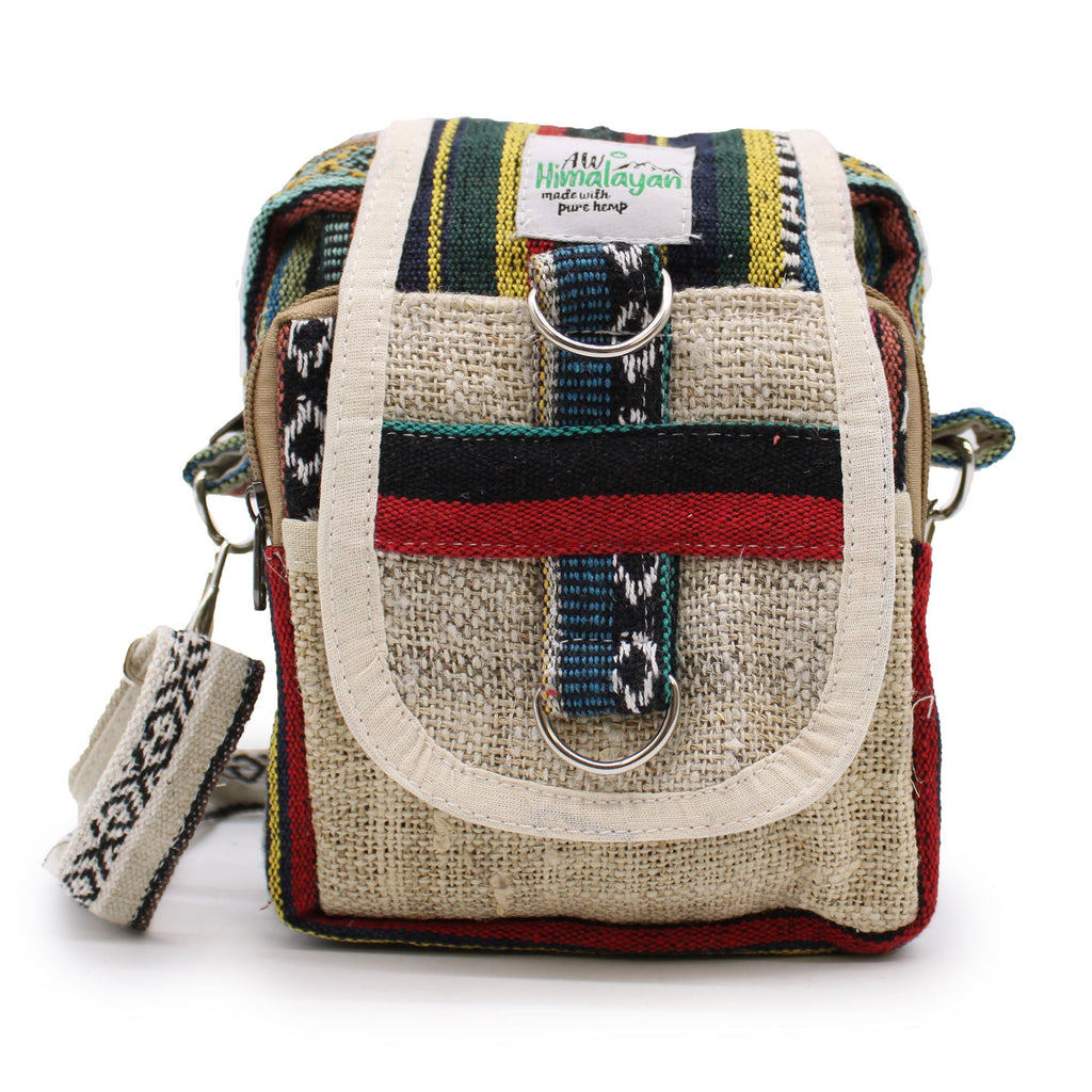 Sac de Voyage Body-Cross en Chanvre Naturel & Jhari — Artisanal Népalais