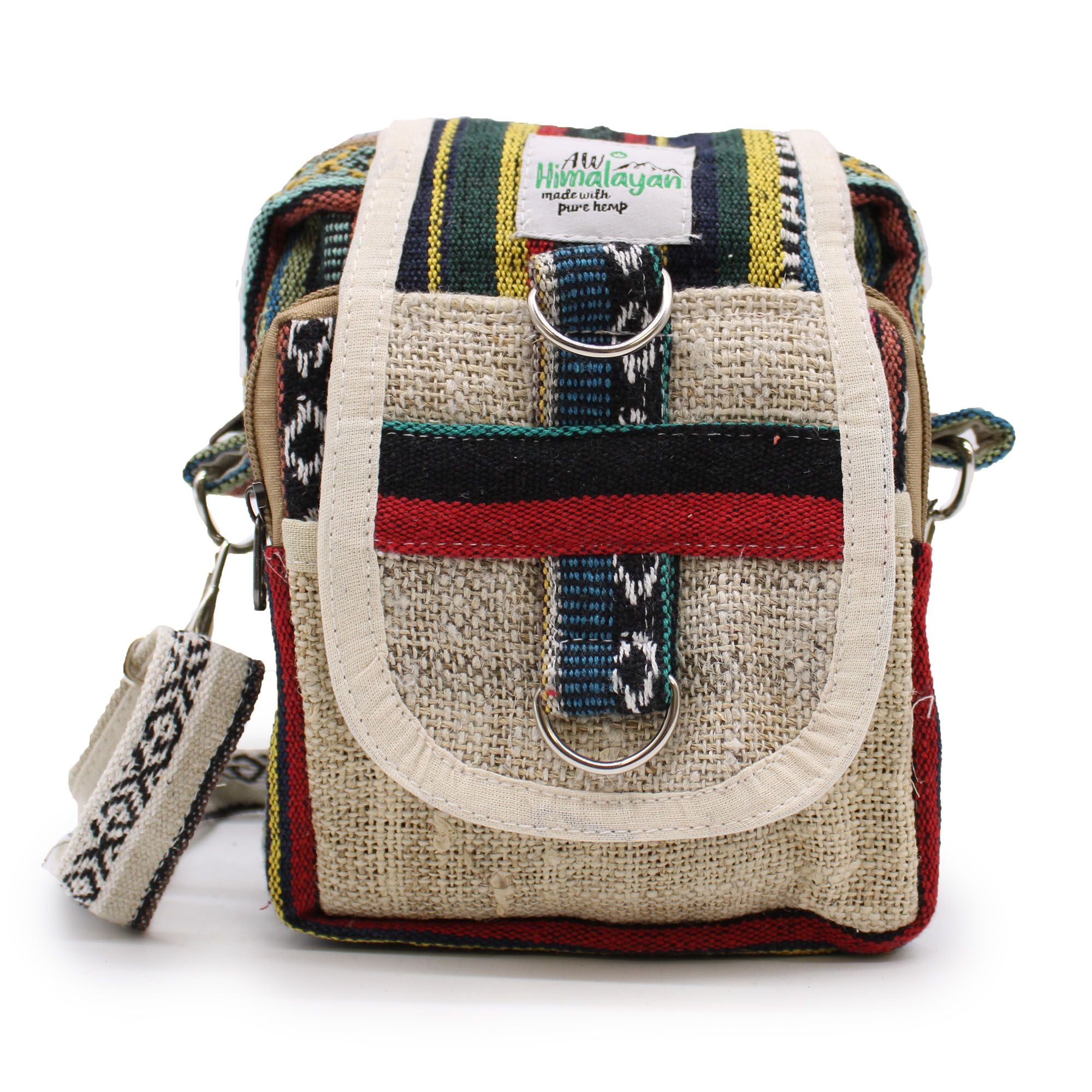 Sac de Voyage Body-Cross en Chanvre Naturel & Jhari — Artisanal Népalais
