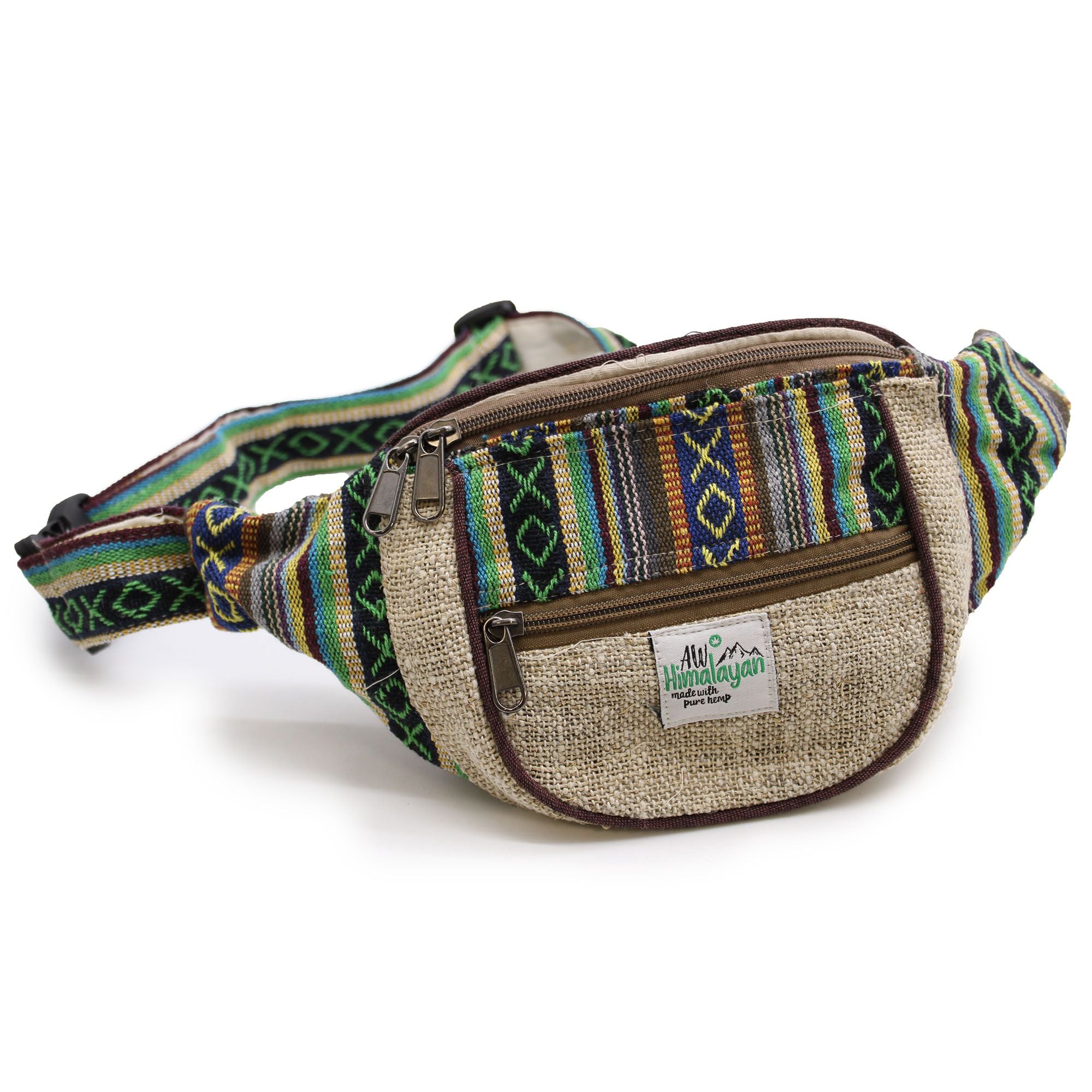 Sac Banane Chanvre & Coton Design Aléatoire — Artisanal Népalais Unique