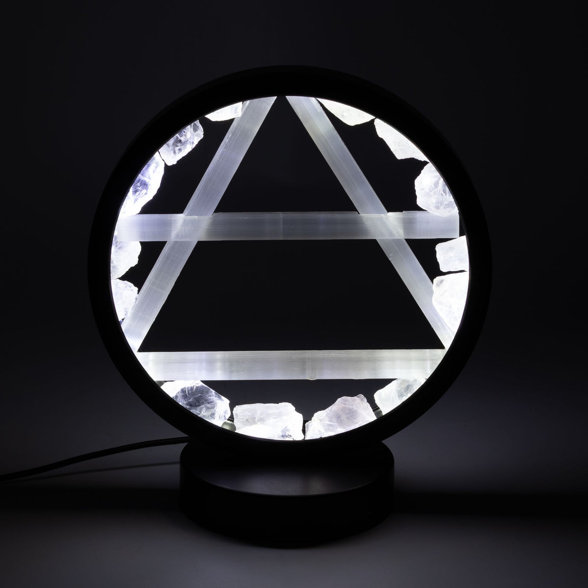 * Lampe halo Air – Quartz clair et sélénite