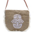 Sac en Jute Brodé Main de Fatima (Hamsa) | Artisanat Balinais | Style Bohème & Spirituel