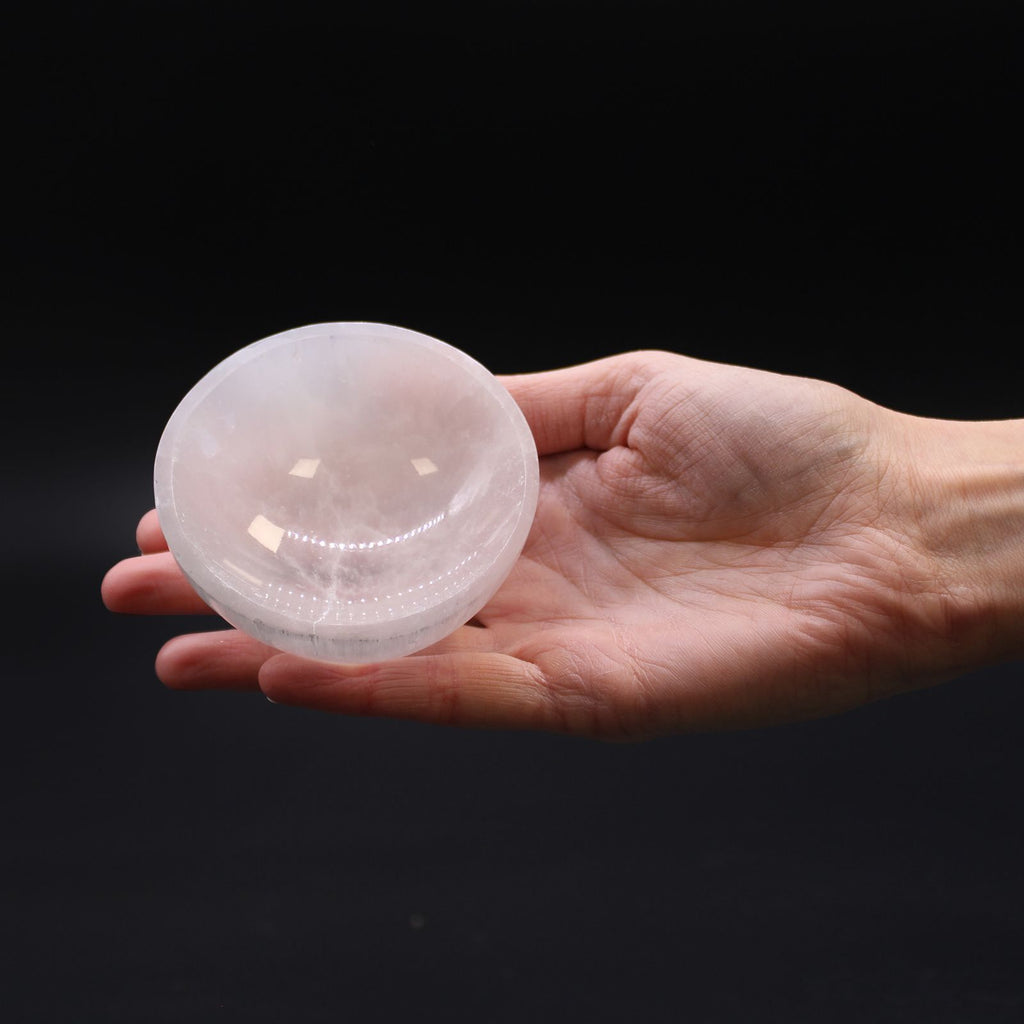 Coupelle ronde en sélénite – 8 cm