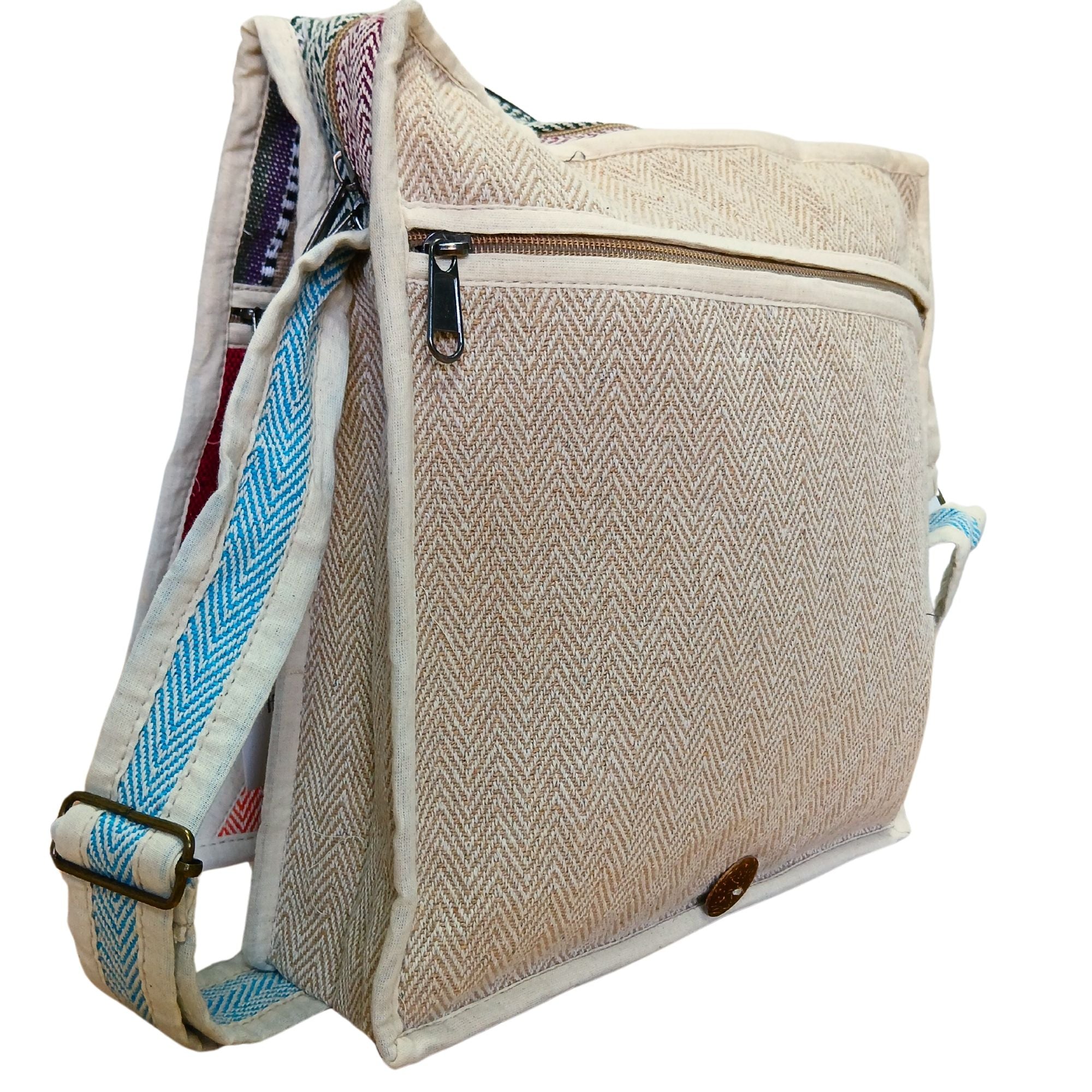 Sacoche Ordinateur Portable en Chanvre – Triangle | Messenger Artisanal Népal