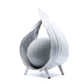 * Lampe naturelle en feuille de cocotier, forme enveloppante blanc patiné