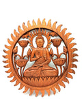 * Panneau mural Bouddha et Lotus en bois de suar sculpté à la main, 40 cm