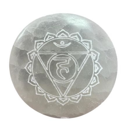 Lot de 7 plaques de rechargement en sélénite, motifs chakras