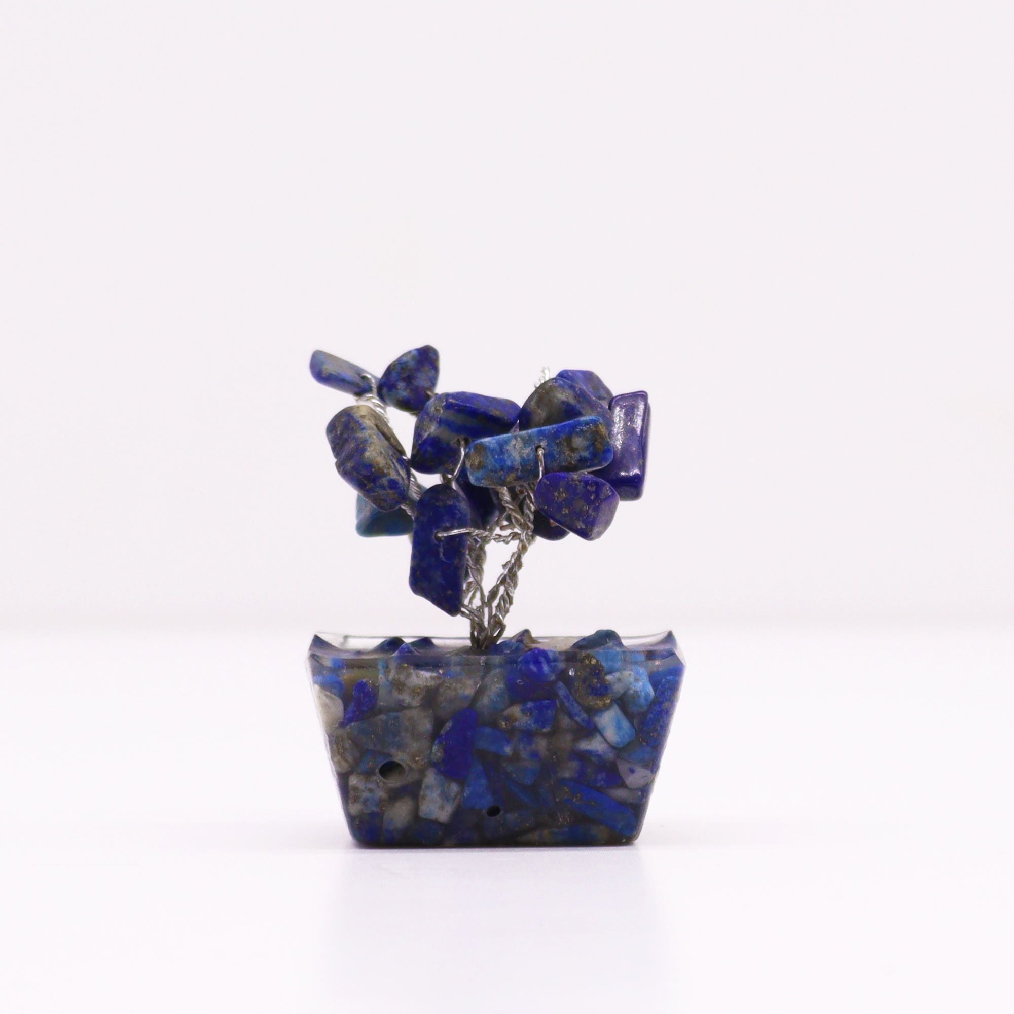 Mini Arbres en Pierres Précieuses sur Base d'Orgonite – Sodalite (15 pierres)