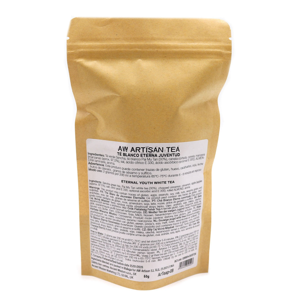 Élixir Éternel 50g – Thé Blanc Jeunesse Éternelle Sencha & Pai Mu Tan | Sachet Artisanal
