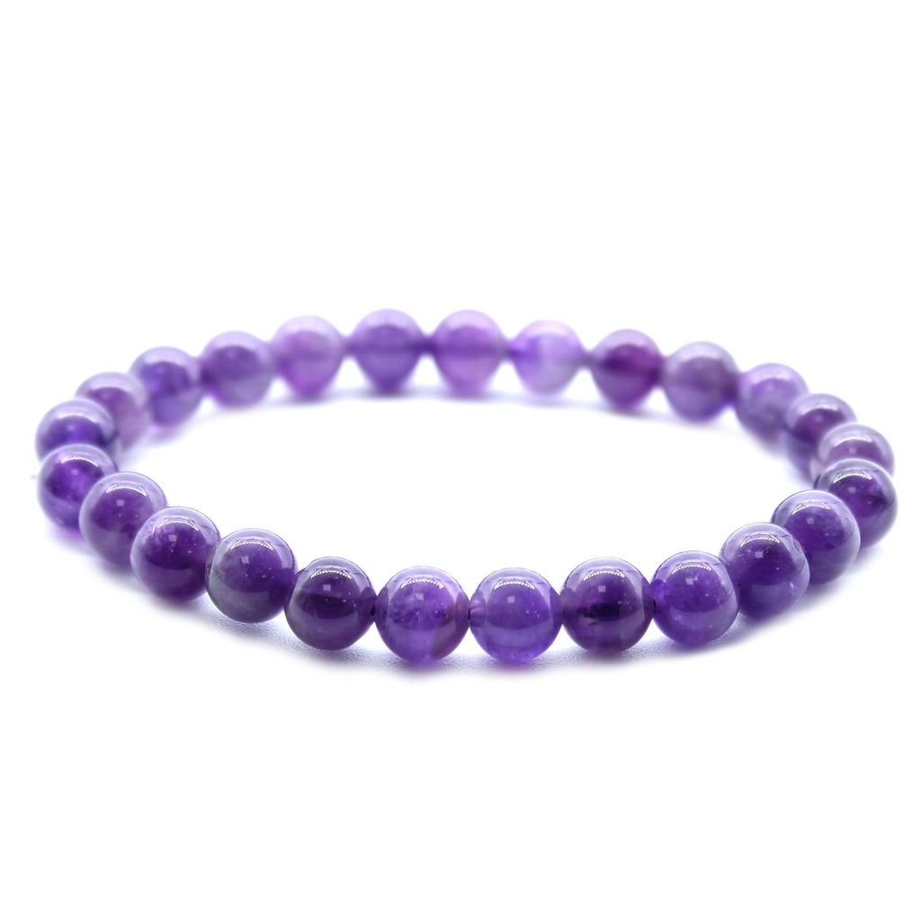 Bracelet extensible en améthyste 8 mm