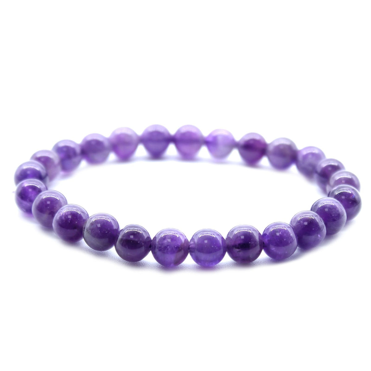 Bracelet extensible en améthyste 8 mm