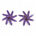 * Boucles d’oreilles fleurs en verre vintage – Lavande