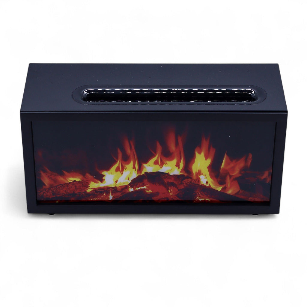 * Diffuseur aromatique effet flamme avec chants d’oiseaux – Noir, USB et éclairage multicolore