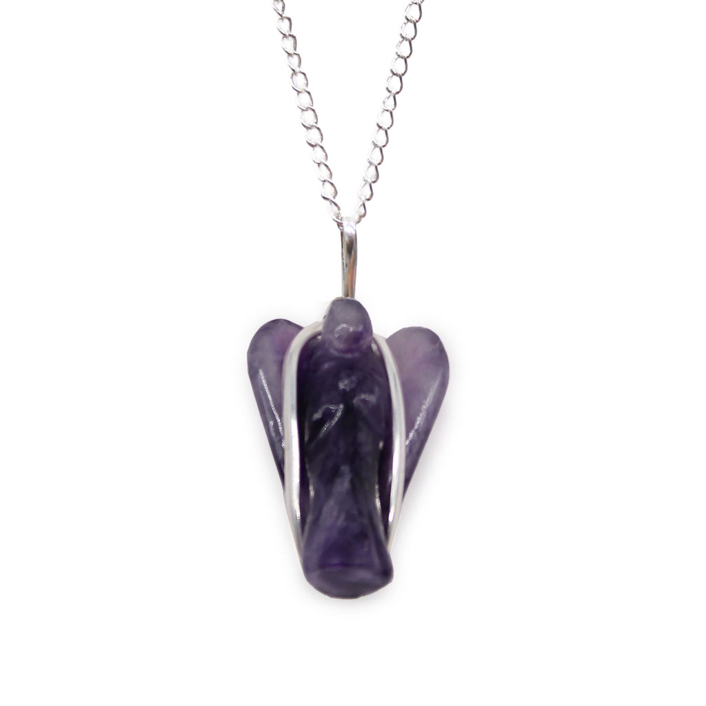Pendentif ange gardien en améthyste - avec chaîne