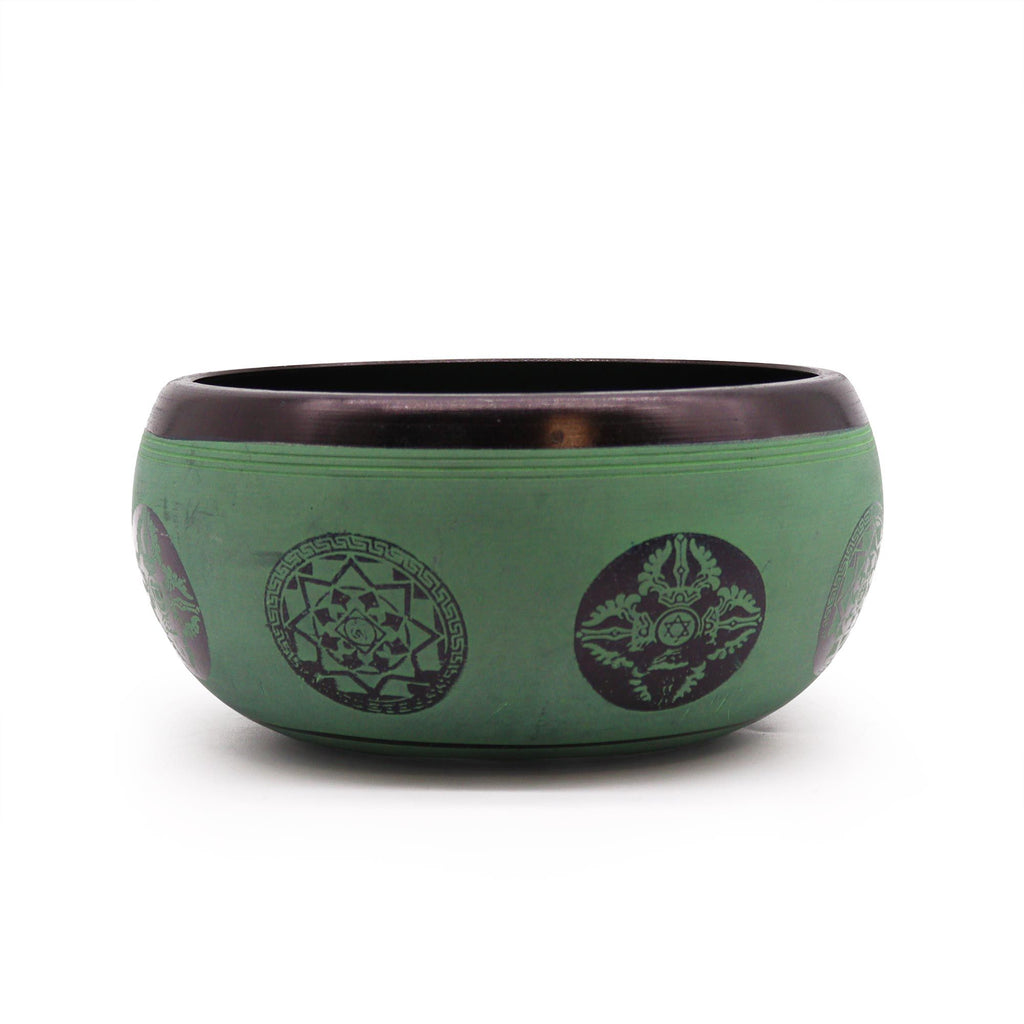 * Bol chantant en poudre de terre Mandala Bouddha, 16 cm
