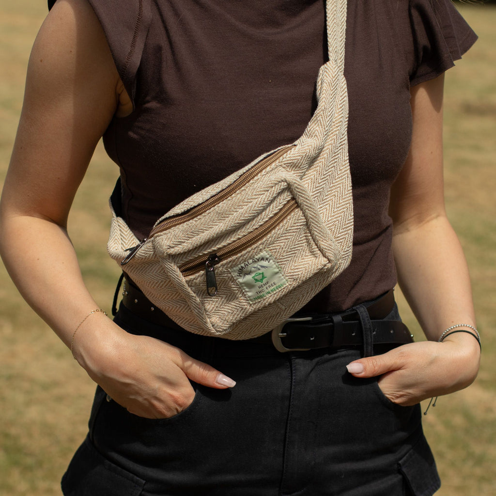 Sac Banane en Coton et Chanvre Naturel – Style Ceinture Artisanal