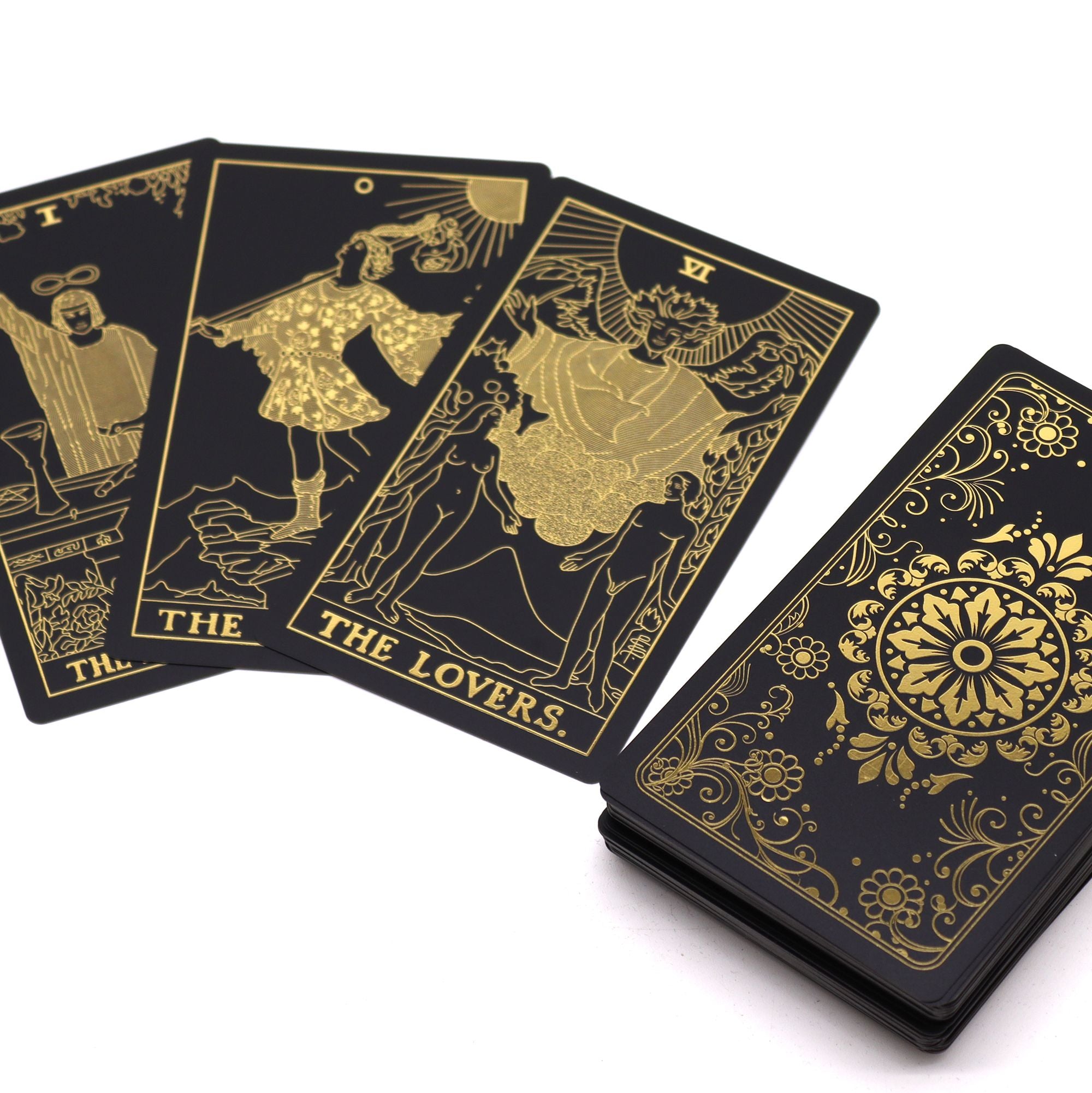Coffret de Tarot Doré avec Livre - Boîte Cadeau