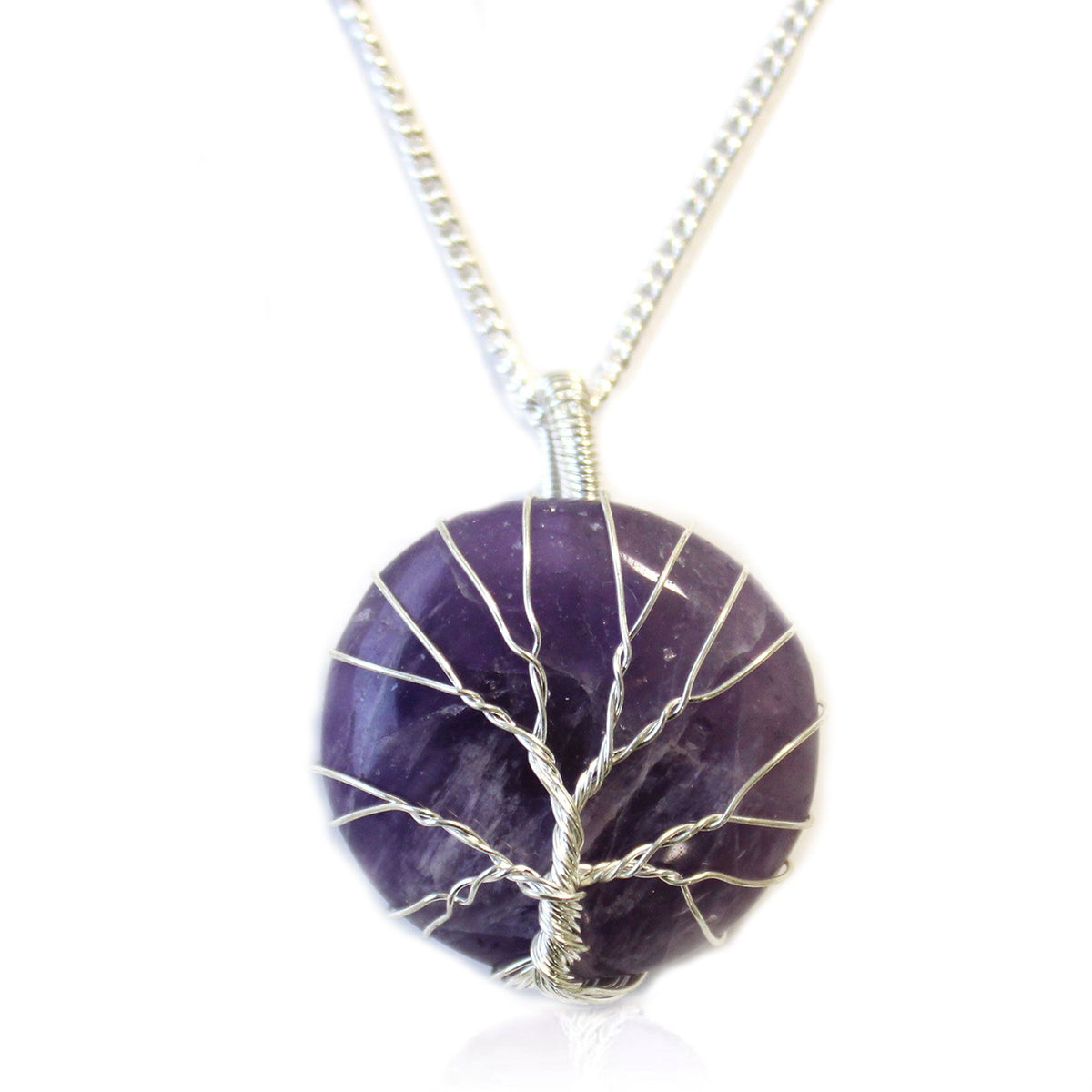 Collier arbre de vie en améthyste