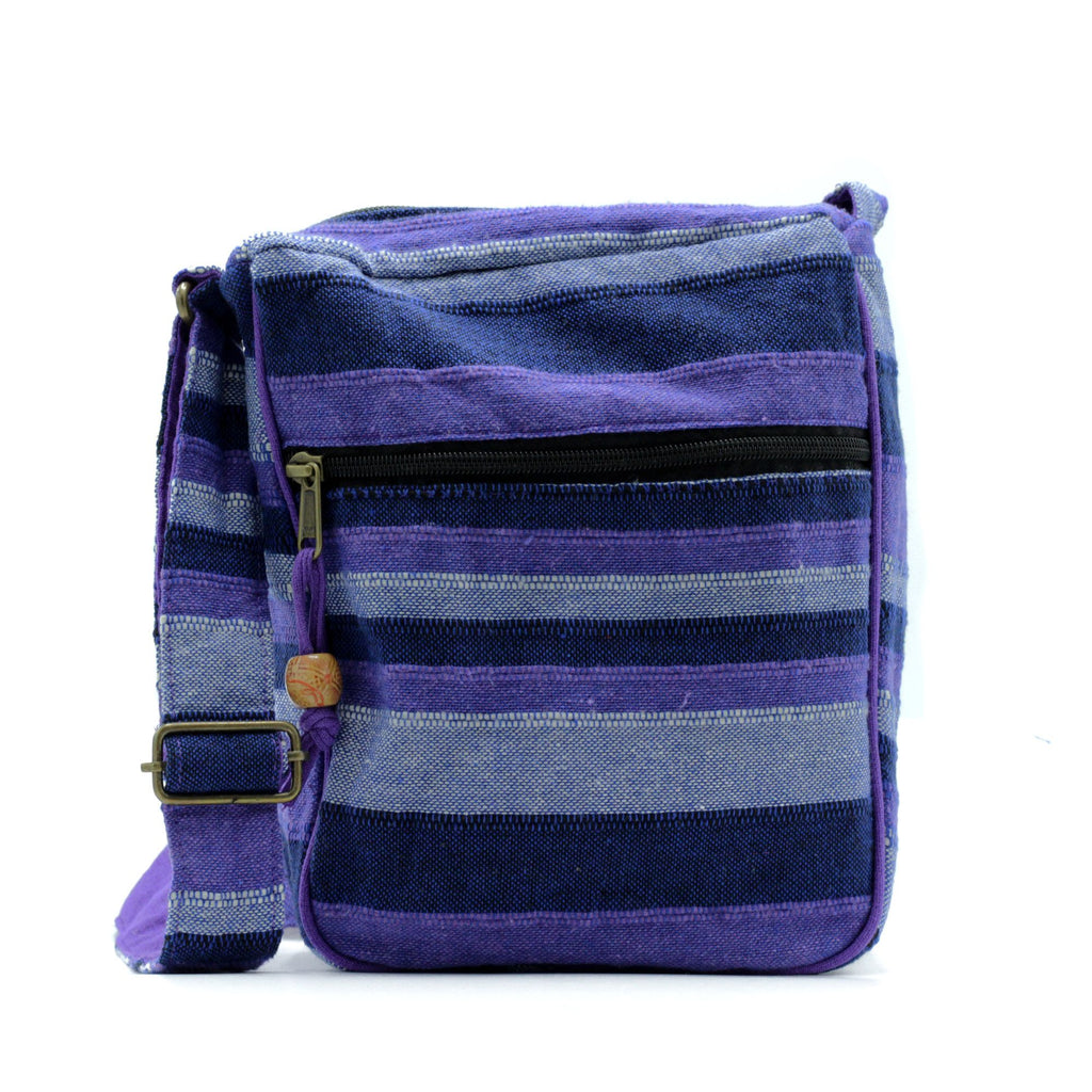 Grand Sac Sling Népalais – Bleus des Grands Fonds | Sangle Réglable | Artisanal