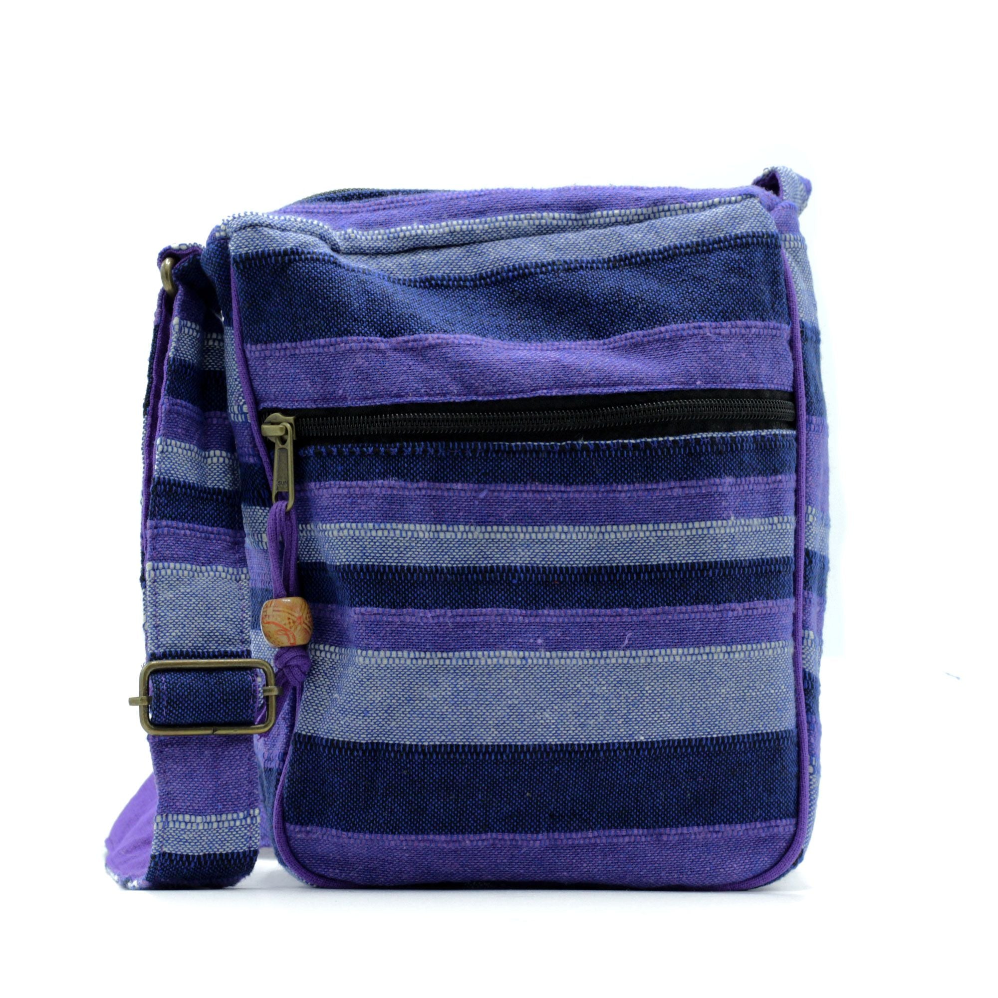Grand Sac Sling Népalais – Bleus des Grands Fonds | Sangle Réglable | Artisanal