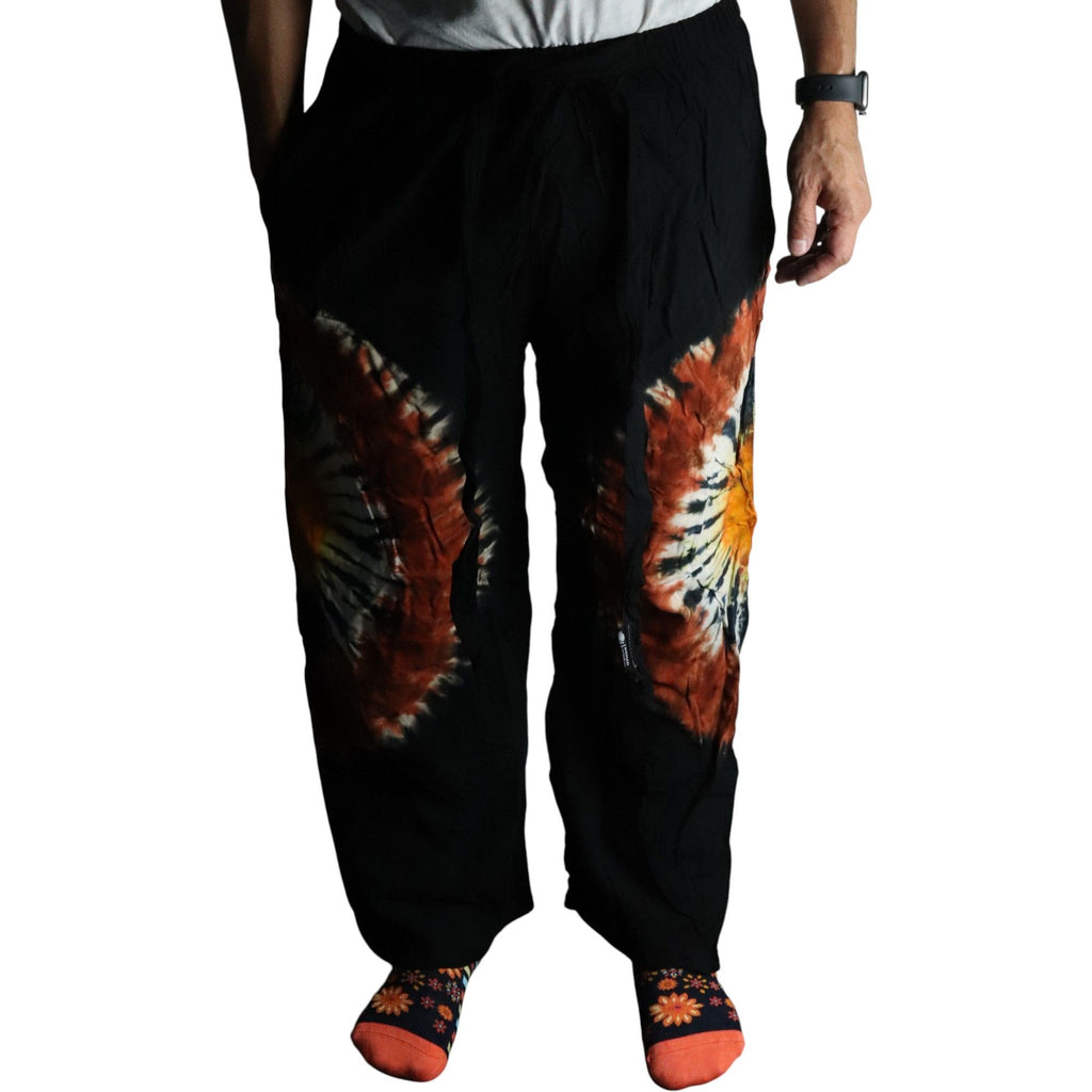 Pantalon de Détente Style Japonais – Noir Chocolat & Orange – L