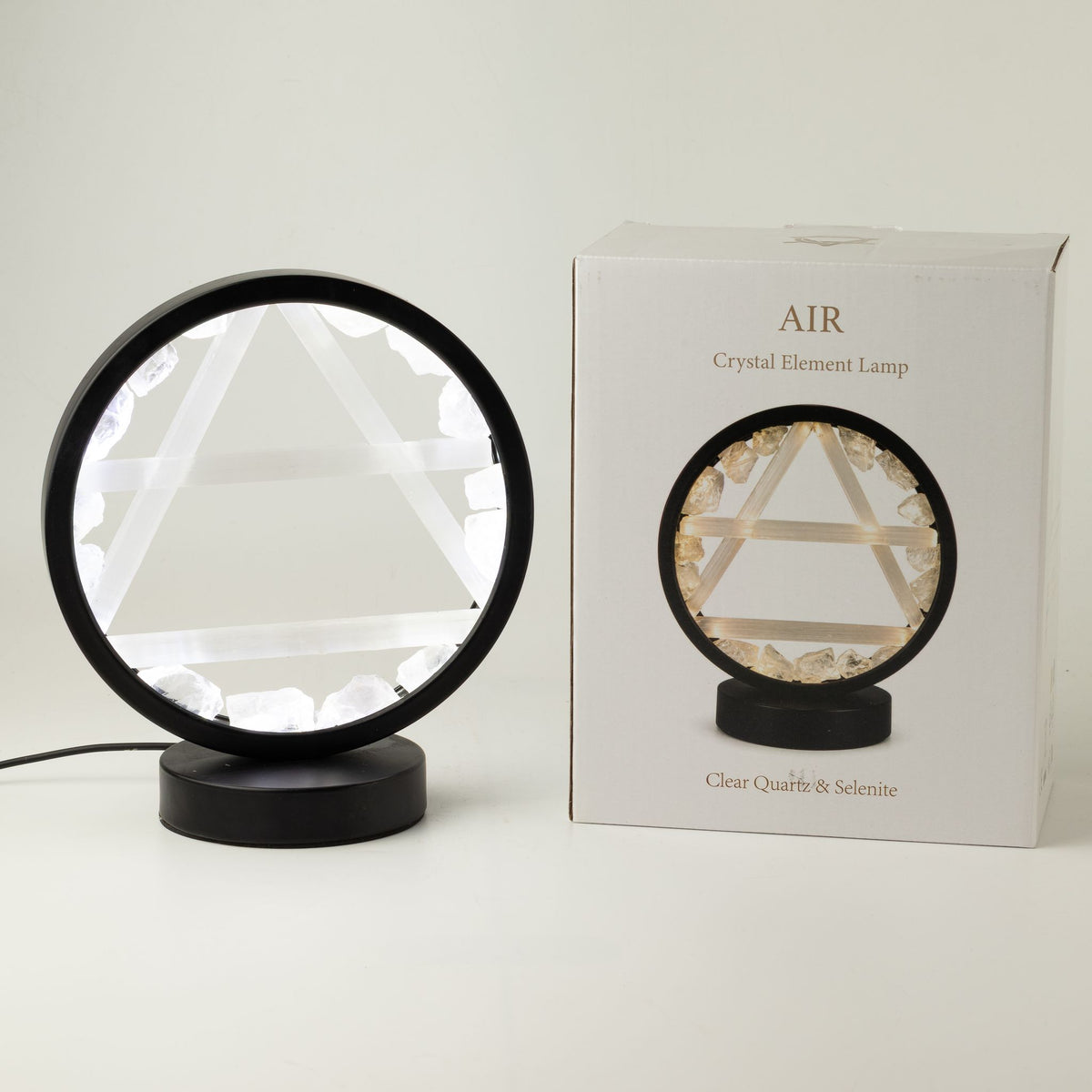 * Lampe halo Air – Quartz clair et sélénite