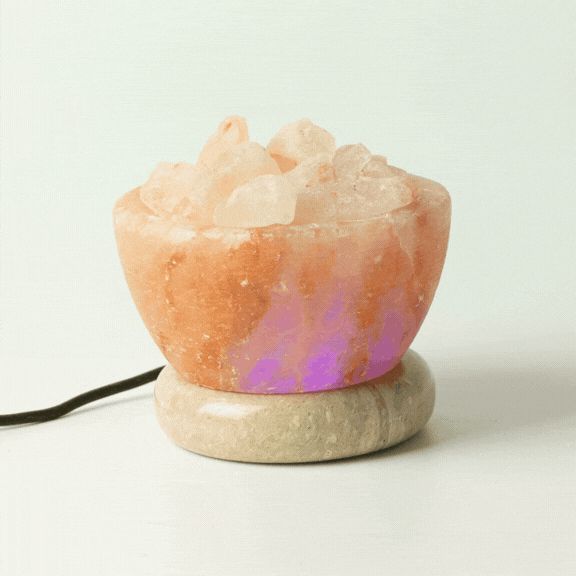 * Lampe en sel de l’Himalaya USB en forme de bol, lumière multicolore