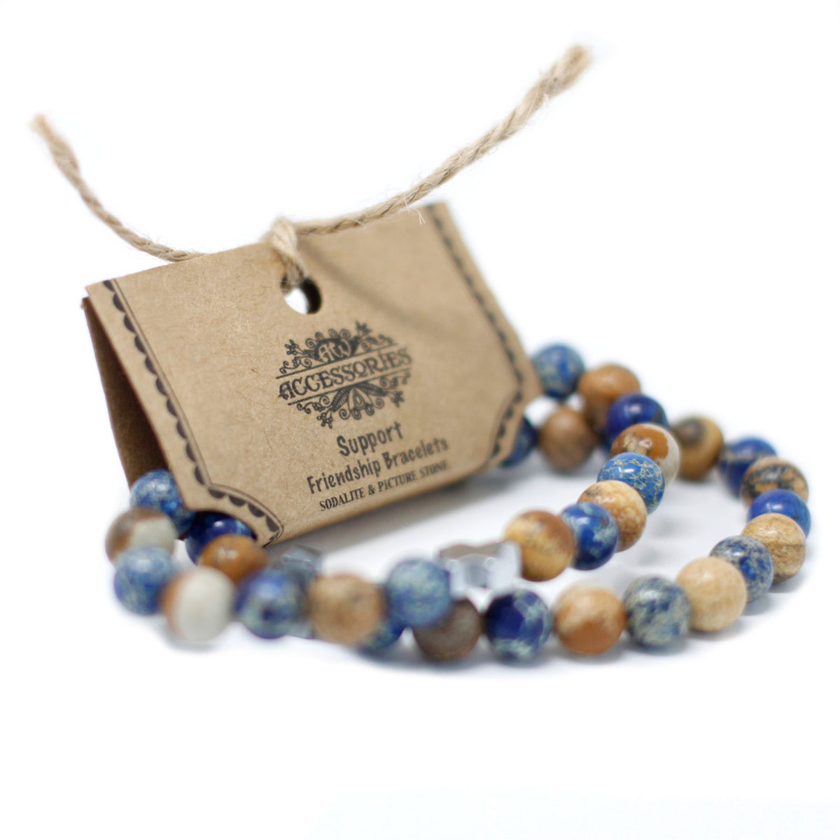 Lot de 2 bracelets d’amitié « Amour » en améthyste et quartz rose