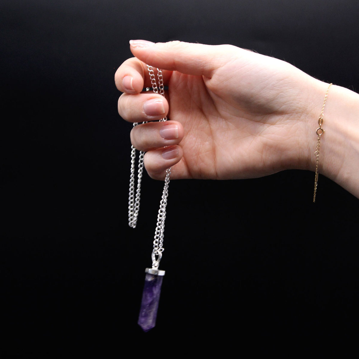 Pendentif pointe classique en quartz rose