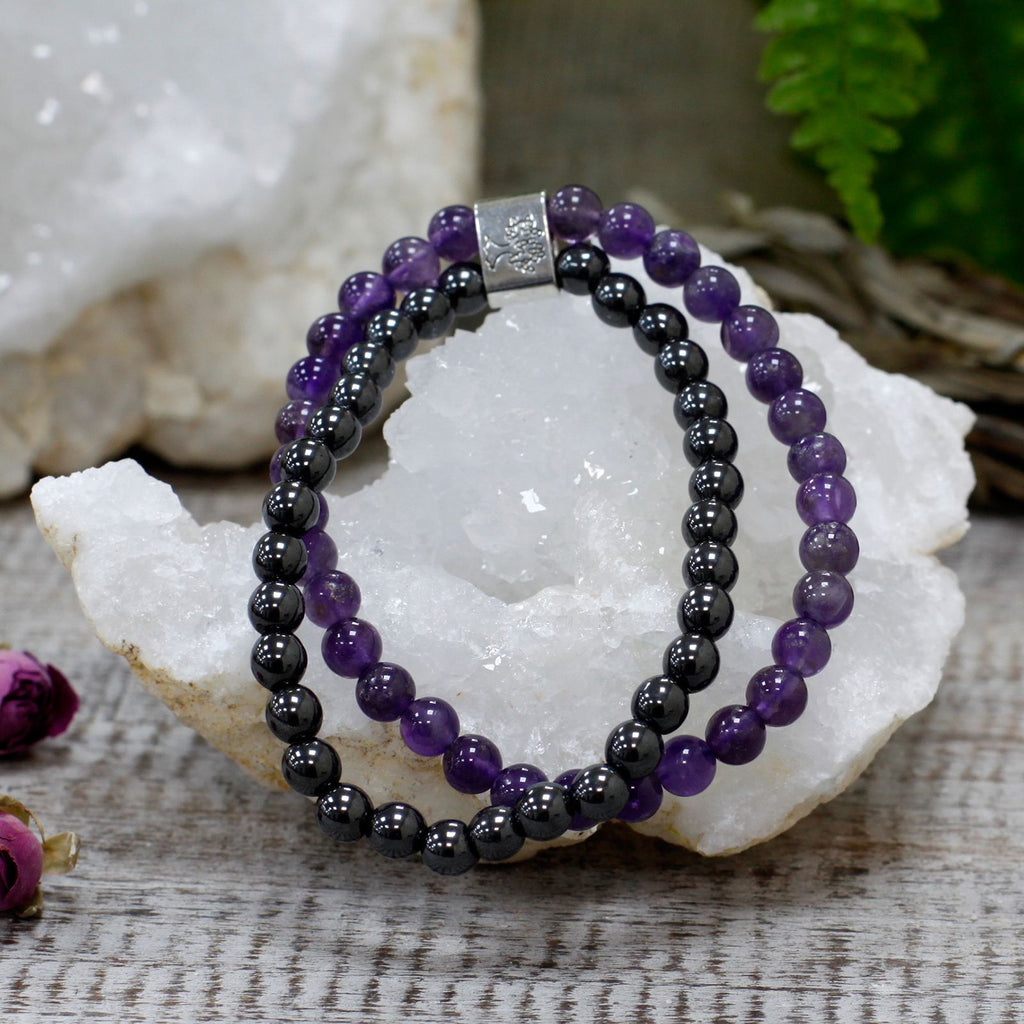 Bracelet Magnétique en Pierres Naturelles – Améthyste