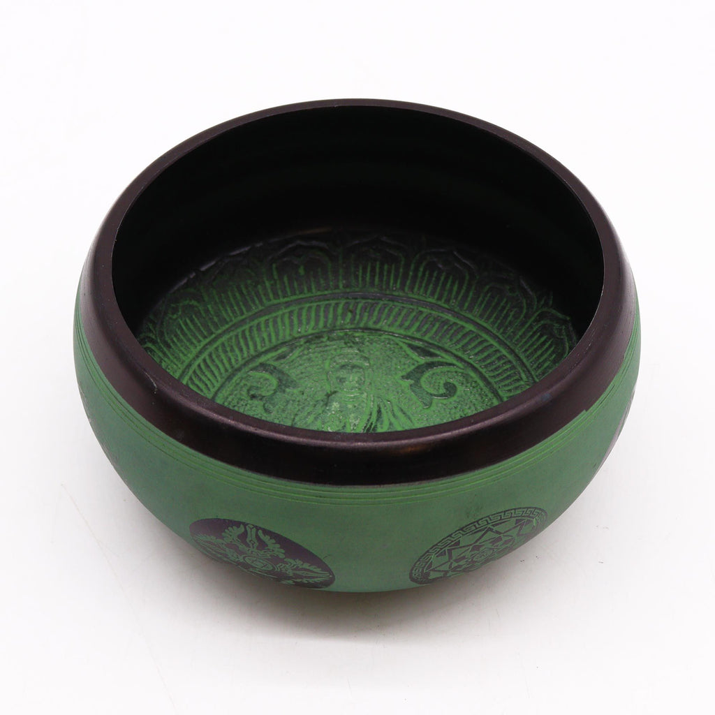 * Bol chantant en poudre de terre Mandala Bouddha, 16 cm