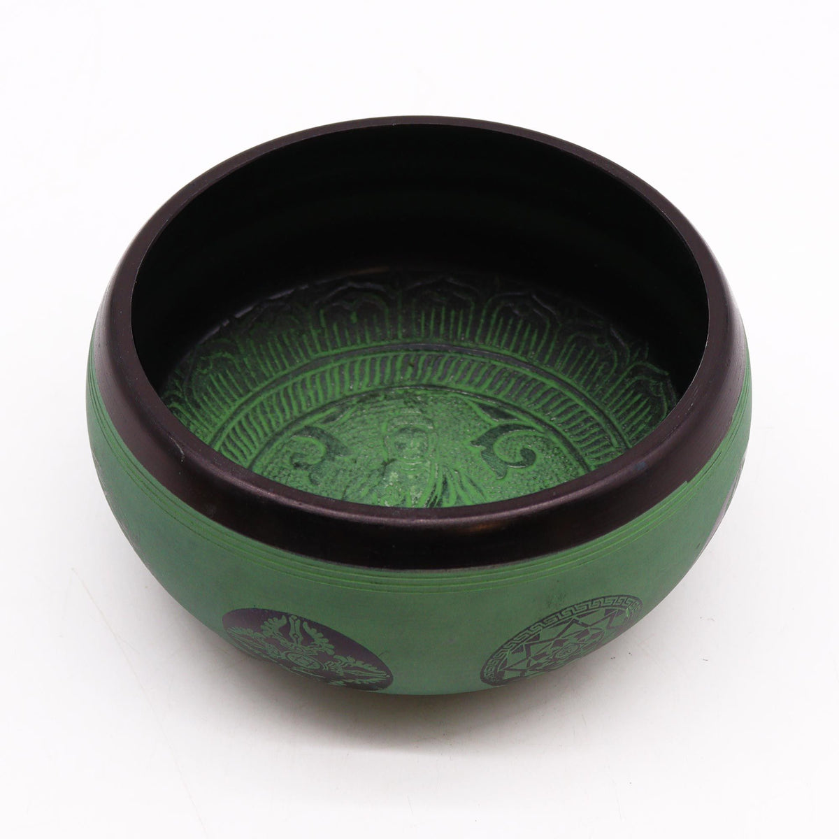 * Bol chantant en poudre de terre Mandala Bouddha, 16 cm