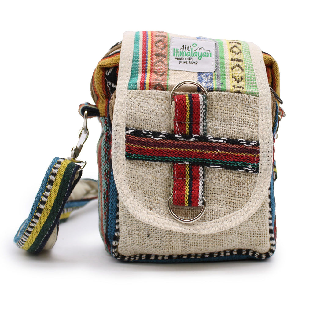 Sac de Voyage Body-Cross en Chanvre Naturel & Jhari — Artisanal Népalais