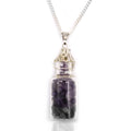 Collier fiole de pierres d’améthyste