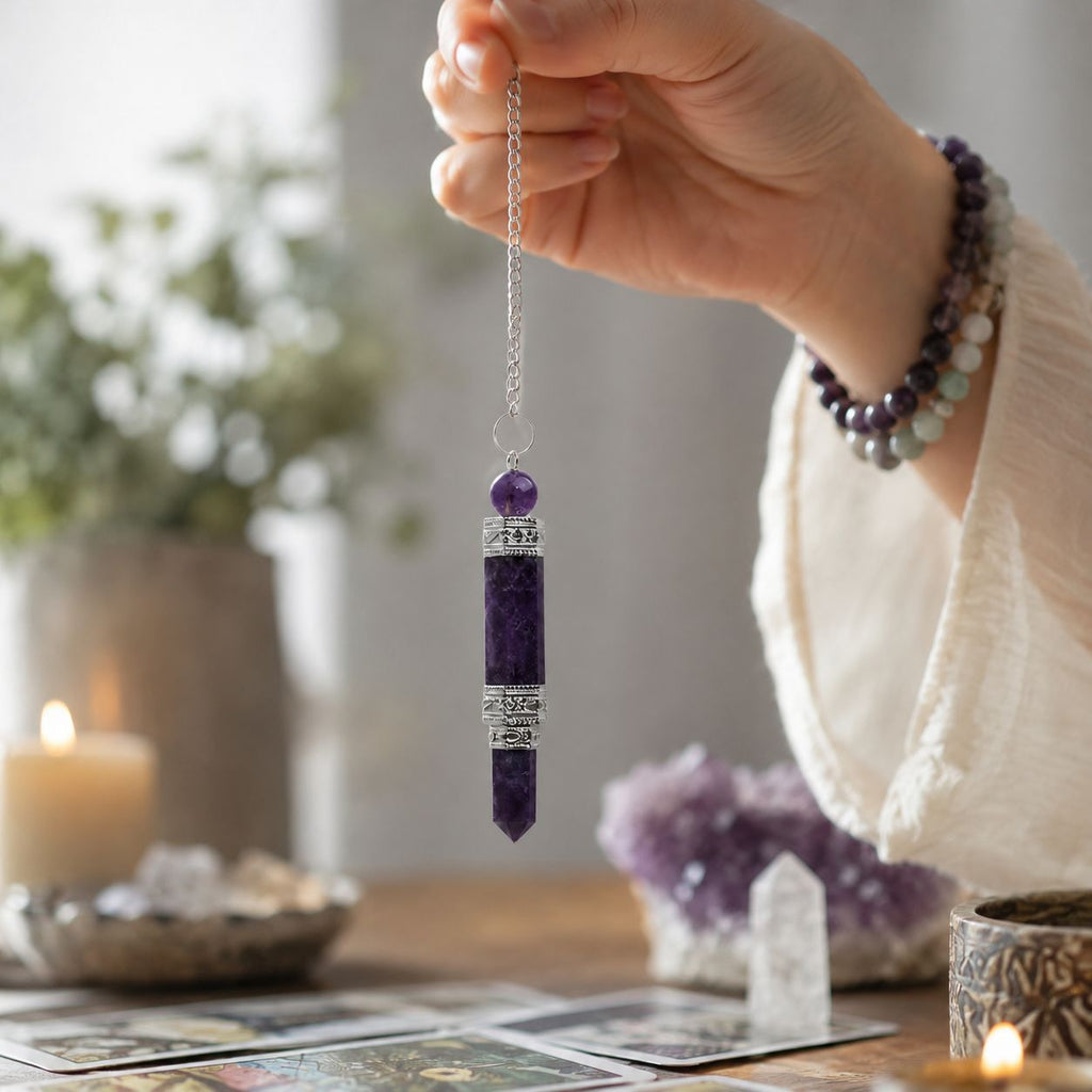 Pendule à trois pièces en améthyste