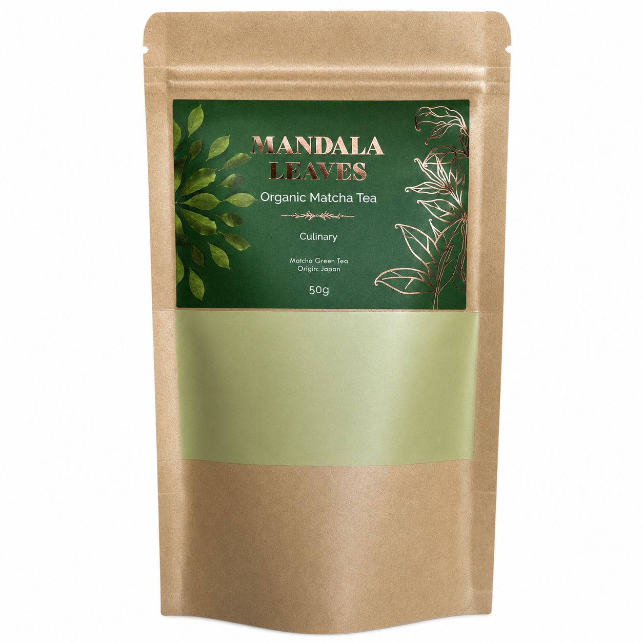 Matcha Culinaire Bio 50g – Poudre Thé Vert Japonais | Lattes Smoothies Pâtisserie | Sachet Artisanal