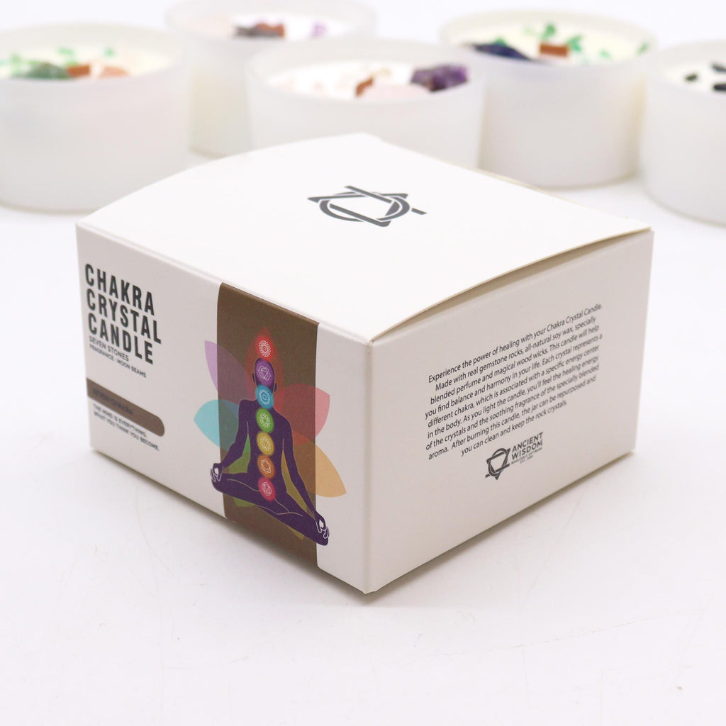 Grande Bougie Cristal Chakras – Sept Chakras