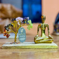 Jardin de Yoga en Pierres Précieuses - Posture Mudra - Sept Chakras - Arbre Incliné - 100 Éclats