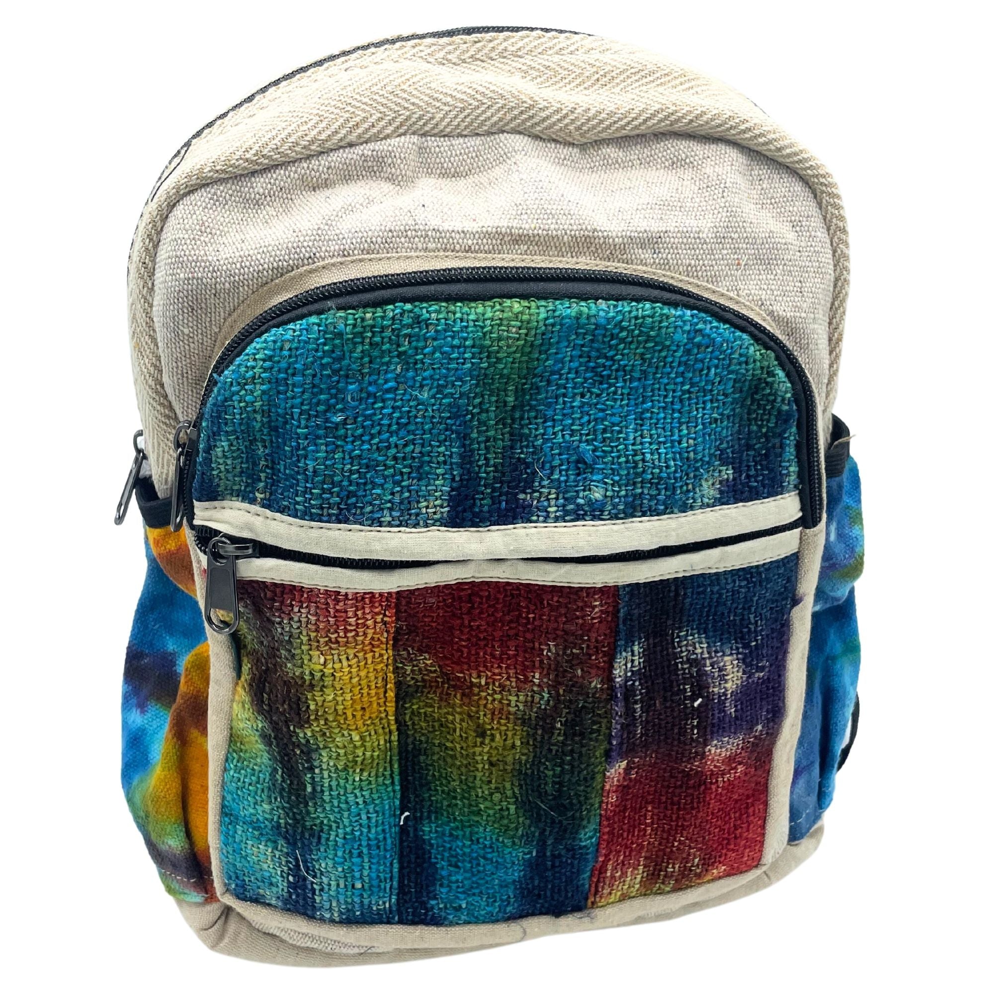 Sac à Dos Medium Tie-Dye en Chanvre – Pur & Sans Motif | Fait Main Népal