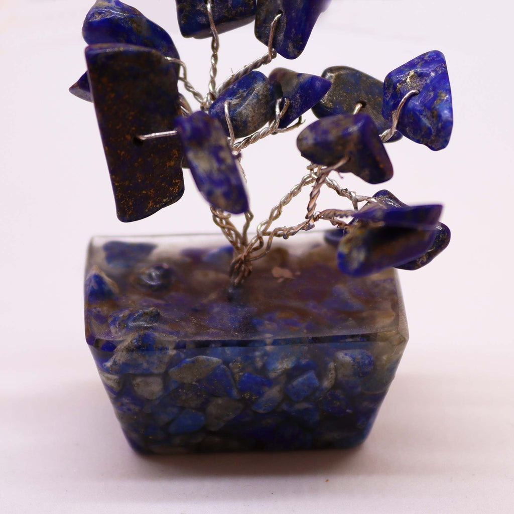 Mini Arbres en Pierres Précieuses sur Base d'Orgonite – Sodalite (15 pierres)