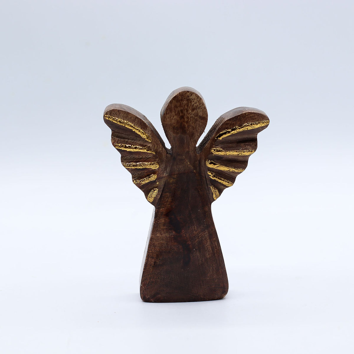 * Petit ange en bois de manguier – Décor doré