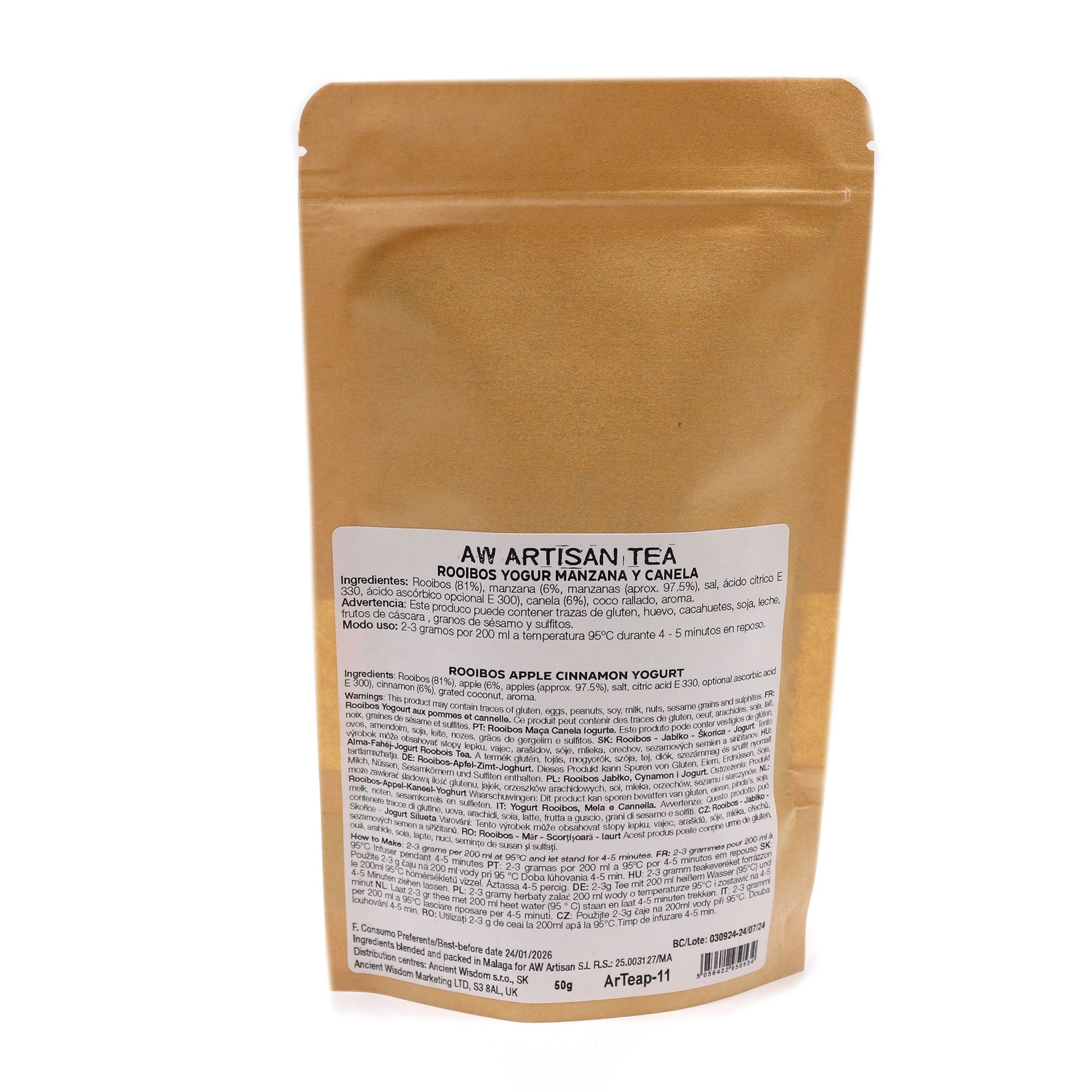 Quatre Royaumes 50g – Rooibos Pomme Cannelle Yaourt | Infusion Artisanale Sans Théine