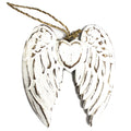 Petites doubles ailes d’ange et cœur sculptés à la main – 15 cm