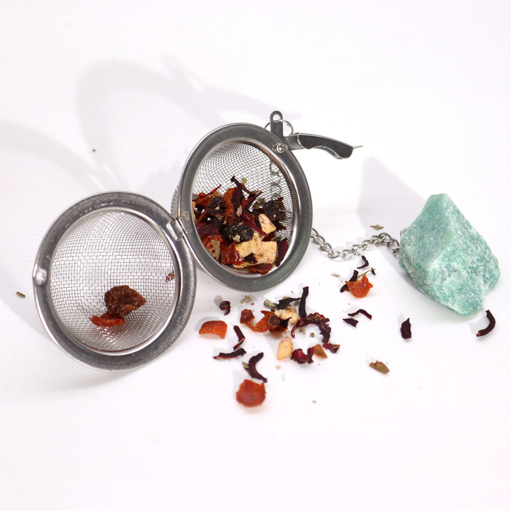 Infuseur à thé avec amas d’améthyste brute