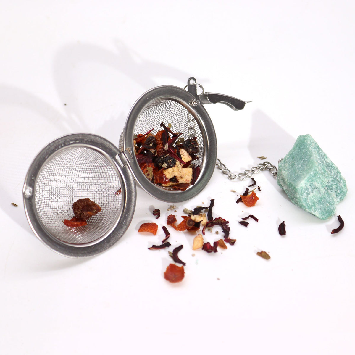 Infuseur à thé avec amas d’améthyste brute