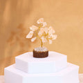 Mini Arbres en Pierres Précieuses sur Socle en Bois – Quartz Cristal de Roche (15 pierres)