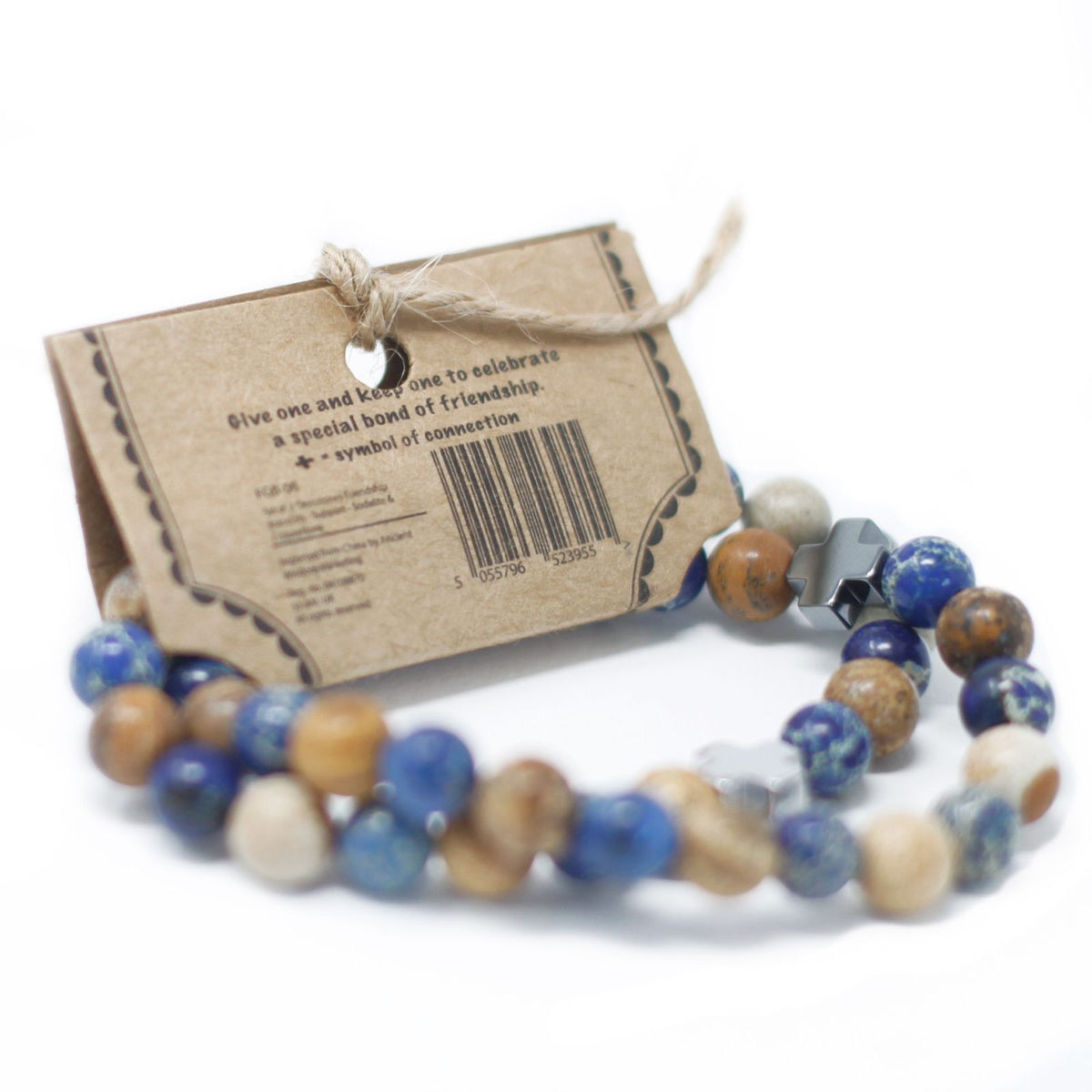 Lot de 2 bracelets d’amitié « Amour » en améthyste et quartz rose