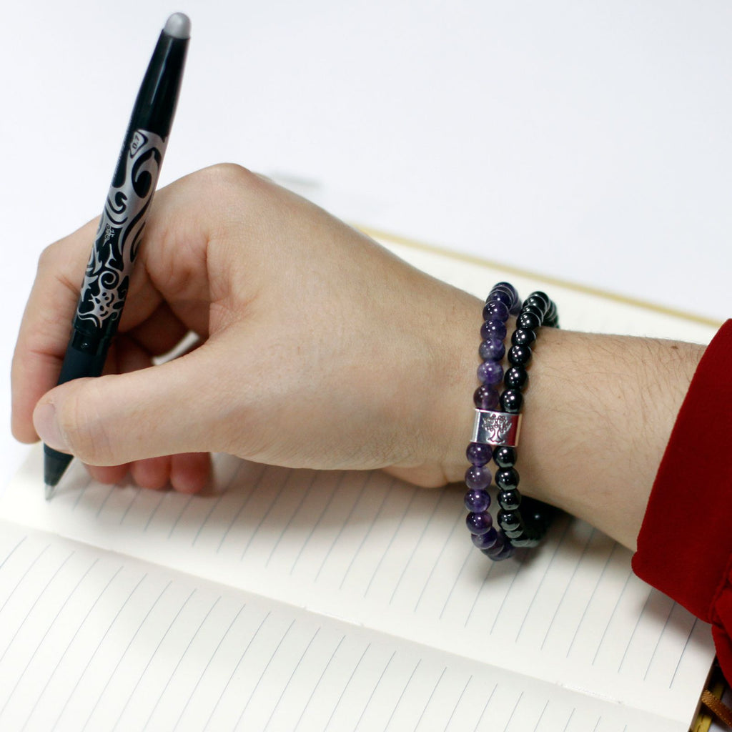 Bracelet Magnétique en Pierres Naturelles – Améthyste