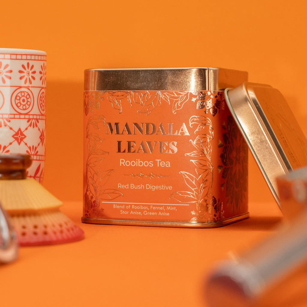 Thé Red Bush Digestive 50g – Infusion Rooibos Fenouil Menthe Anis | Boîte Métallique