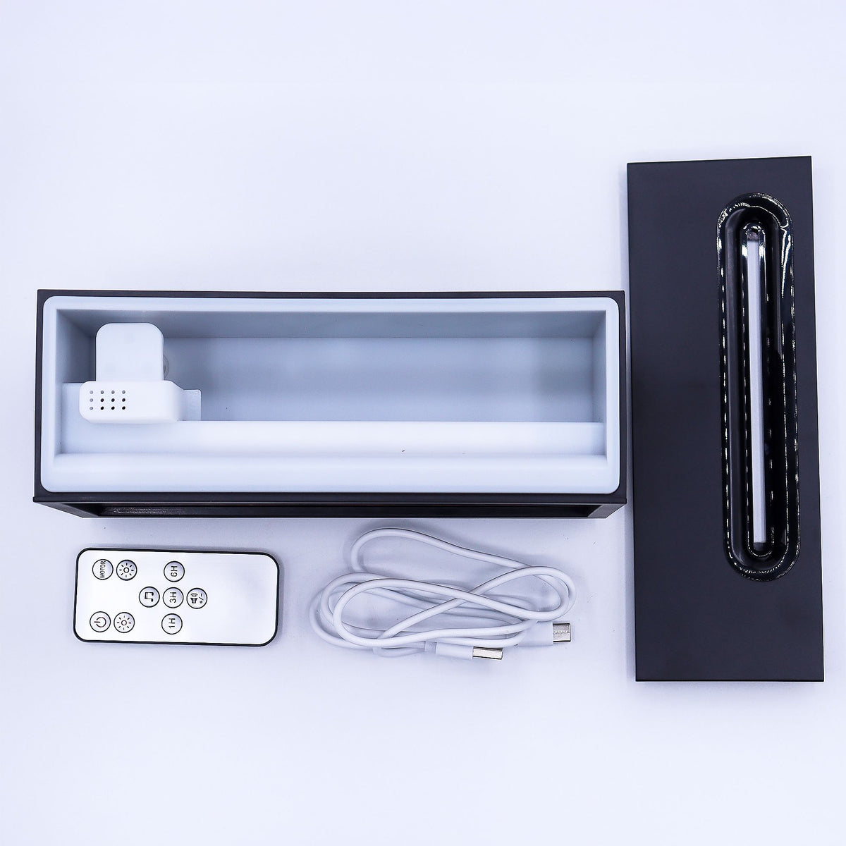 * Diffuseur aromatique effet flamme avec chants d’oiseaux – Noir, USB et éclairage multicolore